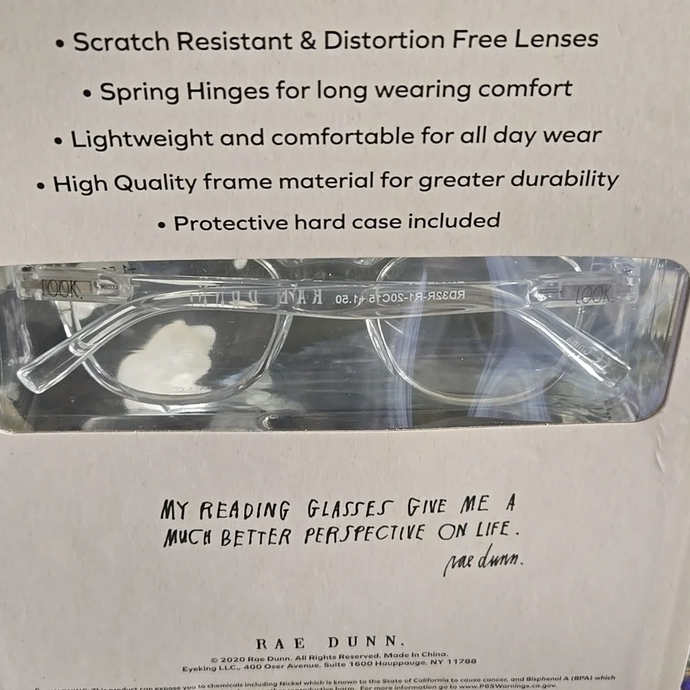 Rae Dunn 3 PAIR Set Premium Reading Glasses & Case LOOK CLOSELY +1.50 +2.00 NWT - Picture 6 of 7